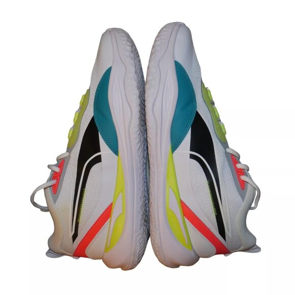 PUMA Playmaker Pro Shoes Men's Size 12 Reflective Hi-Viz White Fiery Coral EUC - Picture 6 of 13